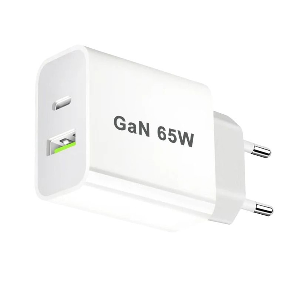 65W PD 30 GaN USBC Fast Charger DualPort Wall Adapter With Global UKAUEUUS Plug Compatibility 3