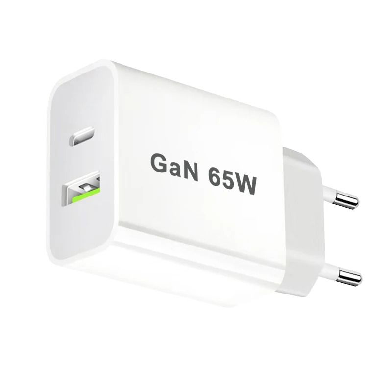 65W PD 30 GaN USBC Fast Charger DualPort Wall Adapter With Global UKAUEUUS Plug Compatibility 3