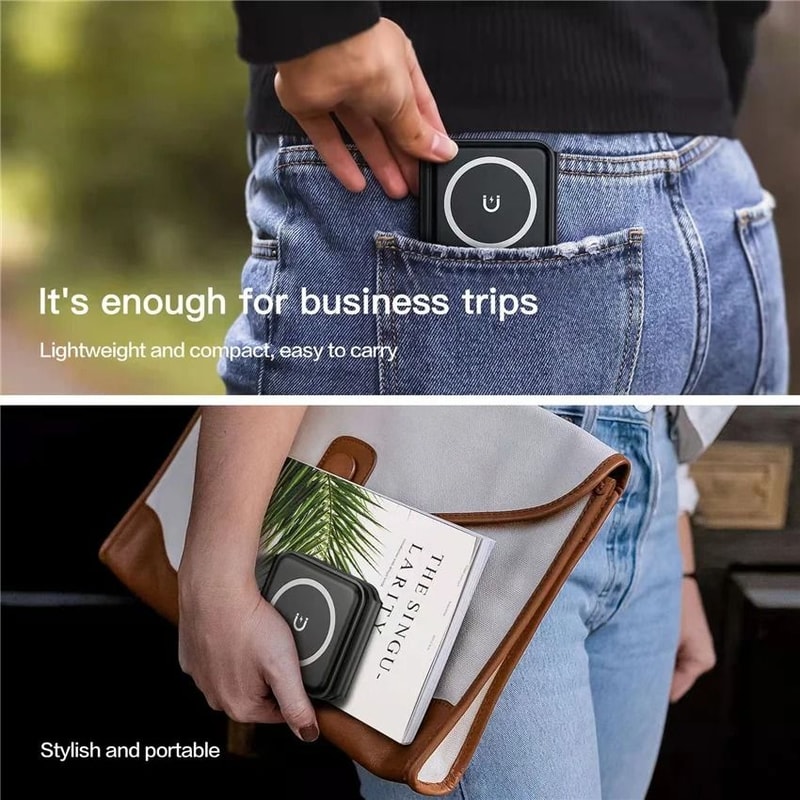 100W 3in1 Magnetic Portable Wireless Charger HighSpeed Power Pad For IPhone 14 Apple Watch AirPod 5