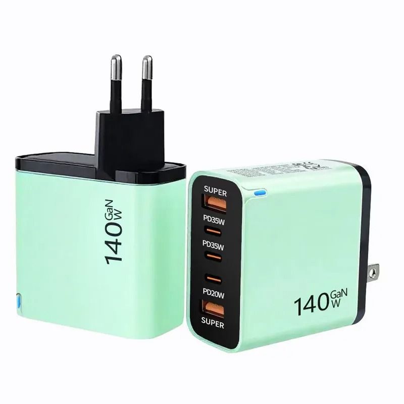 5Port USBC PD Fast Charging Station 4in1 Cable Integrated Quick Charge Hub For IPhone Samsung Xiao 3