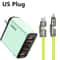 5Port USBC PD Fast Charging Station 4in1 Cable Integrated Quick Charge Hub For IPhone Samsung Xiao 8
