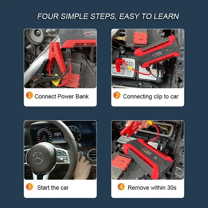 5000A Peak Performance Car Battery Starter 12V Portable Auto Jump Starter For Petrol Diesel Engin 5