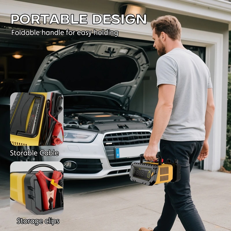 Intelligent 26A MultiVoltage Battery Charger 6V12V24V Smart Repair For Lithium LiFePO4 LeadAcid 4