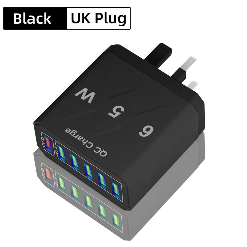 Vumpach 6Port USB Fast Charger Quick Charge 30 Wall Adapter With Global EUUSUKKR Plug Options 11