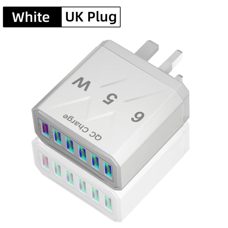 Vumpach 6Port USB Fast Charger Quick Charge 30 Wall Adapter With Global EUUSUKKR Plug Options 12
