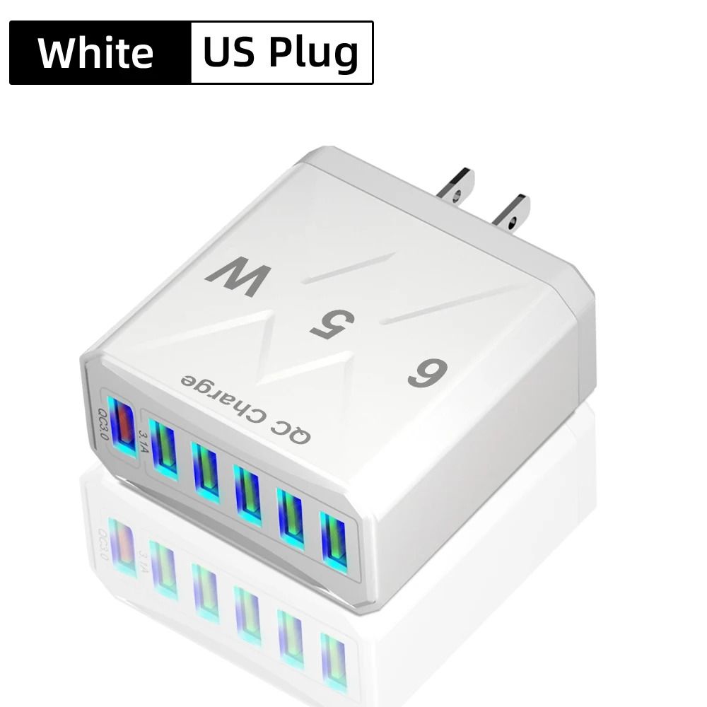 Vumpach 6Port USB Fast Charger Quick Charge 30 Wall Adapter With Global EUUSUKKR Plug Options 13