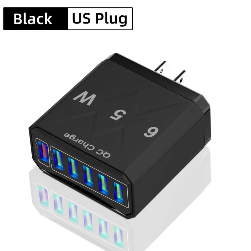 Vumpach 6Port USB Fast Charger Quick Charge 30 Wall Adapter With Global EUUSUKKR Plug Options 6