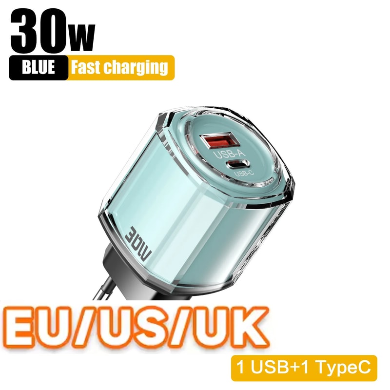 Universal USB TypeC Fast Charger PD Quick Charge 30 Wall Adapter For IPhone Samsung Xiaomi Huawe 10