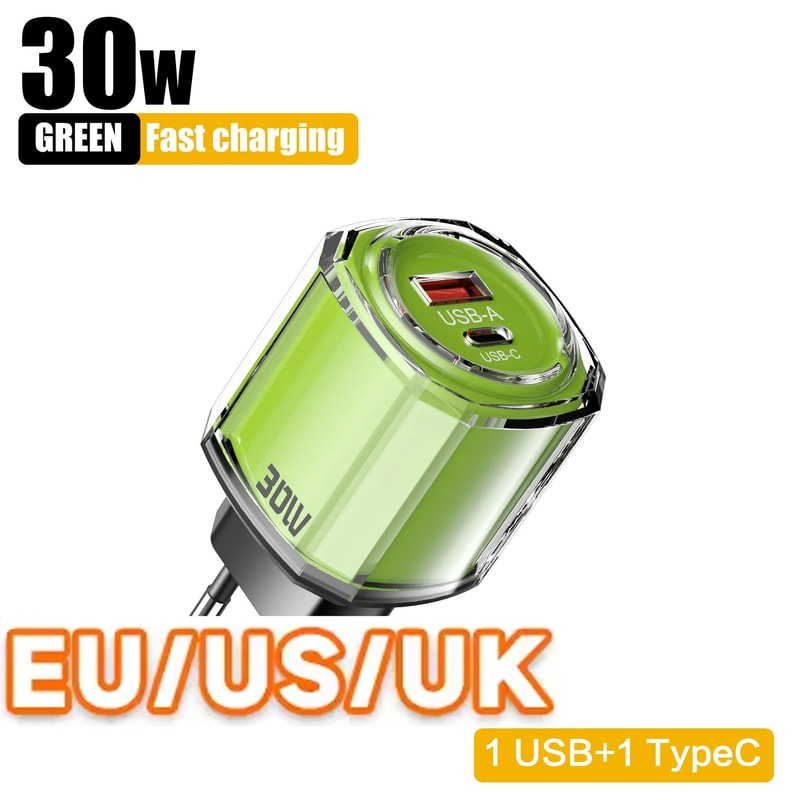Universal USB TypeC Fast Charger PD Quick Charge 30 Wall Adapter For IPhone Samsung Xiaomi Huawe 6