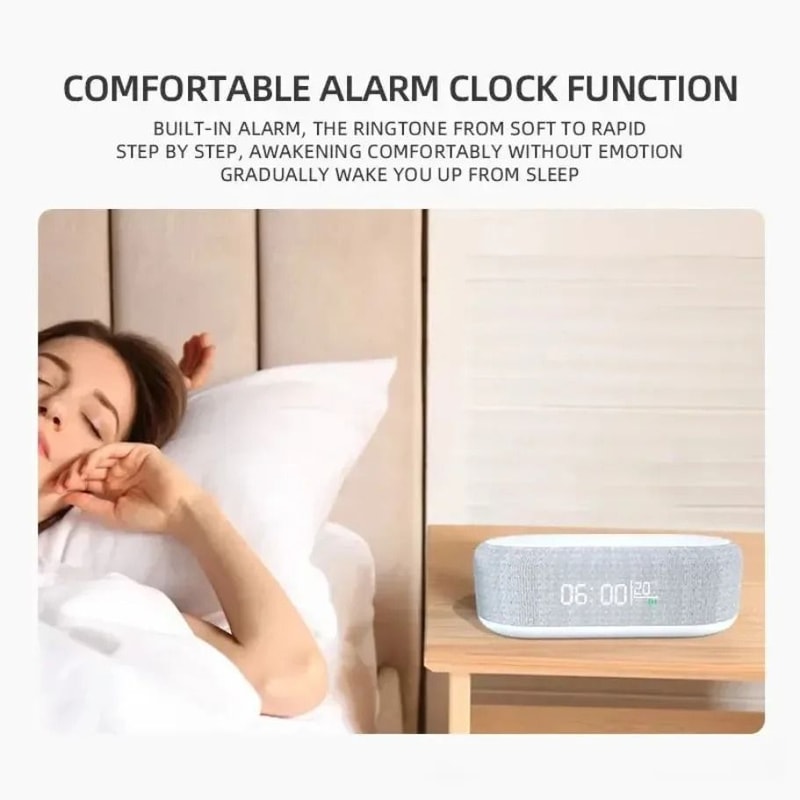 Intelligent Alarm Clock Wireless Charger 15W Fast Charging Station With Bedroom Lamp Night Light 2
