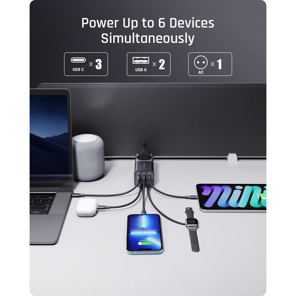 VOLTME 75W GaN Charging Station Desktop Power Strip With USBC Super Fast Charging For IPhone 15 S 2