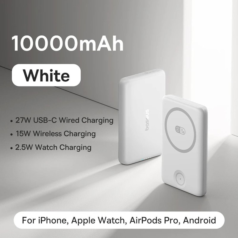 Baseus 27W Magnetic Power Bank 10000mAh 15W Wireless Fast Charger For IPhone IWatch AirPods 6