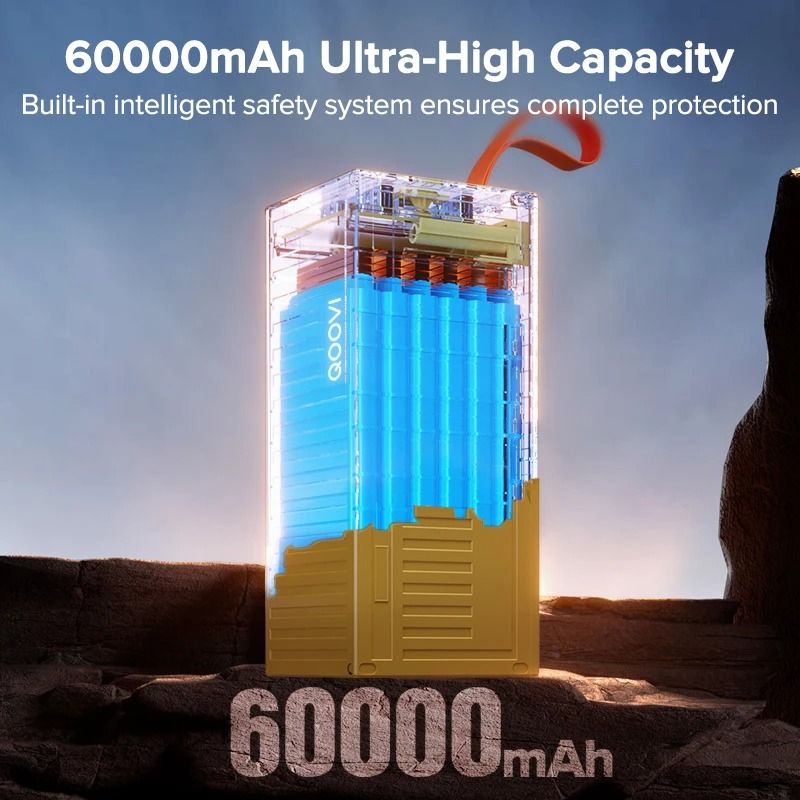 QOOVI 60000mAh Power Station HighCapacity 225W PD QC 30 Fast Charging Power Bank For IPhone Xiaom 2