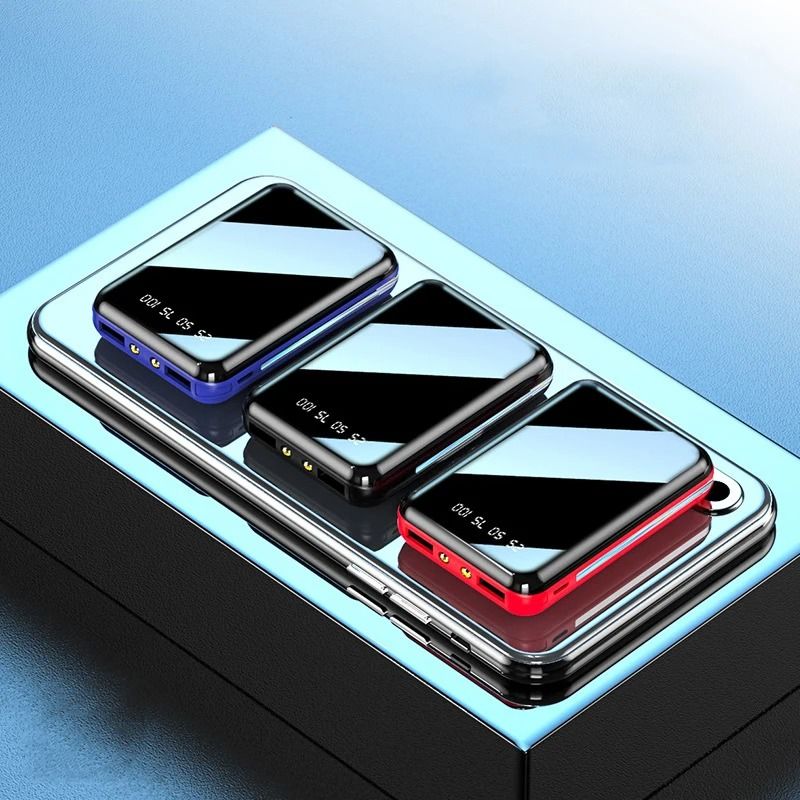 20000mAh Mini Power Bank Portable Charger With Mirror Screen LED Display For IPhone Samsung Xiaom 5