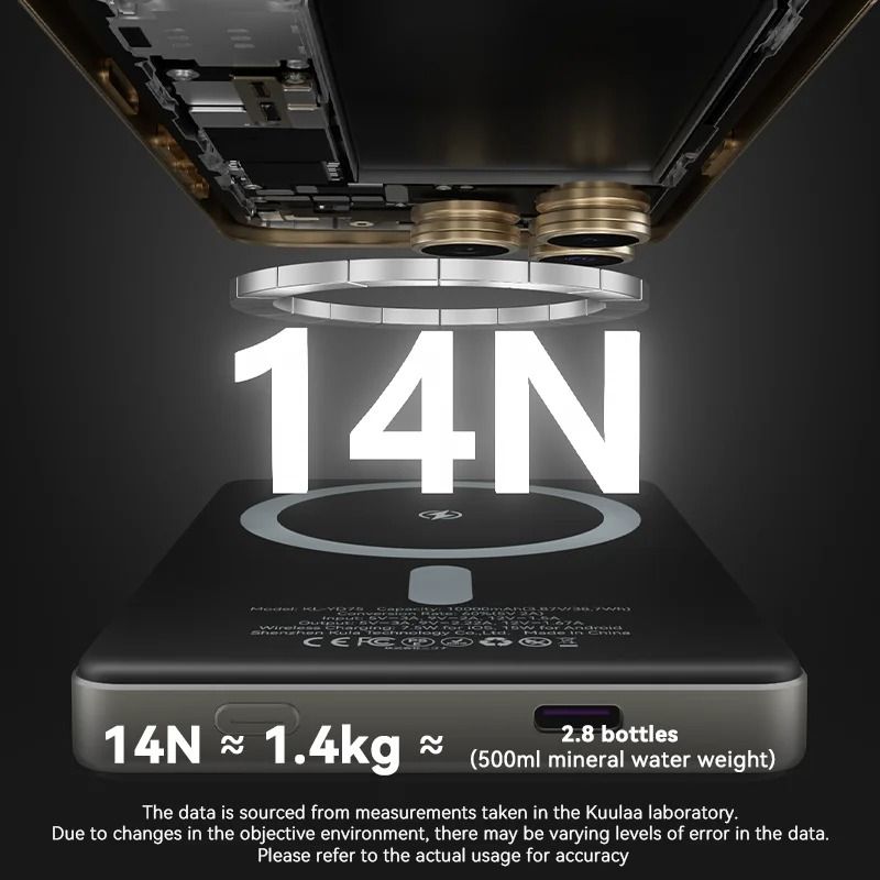 KUULAA 10000mAh Magnetic Power Bank 20W PD Fast Charging Wireless Charger For IPhone 16 15 14 3