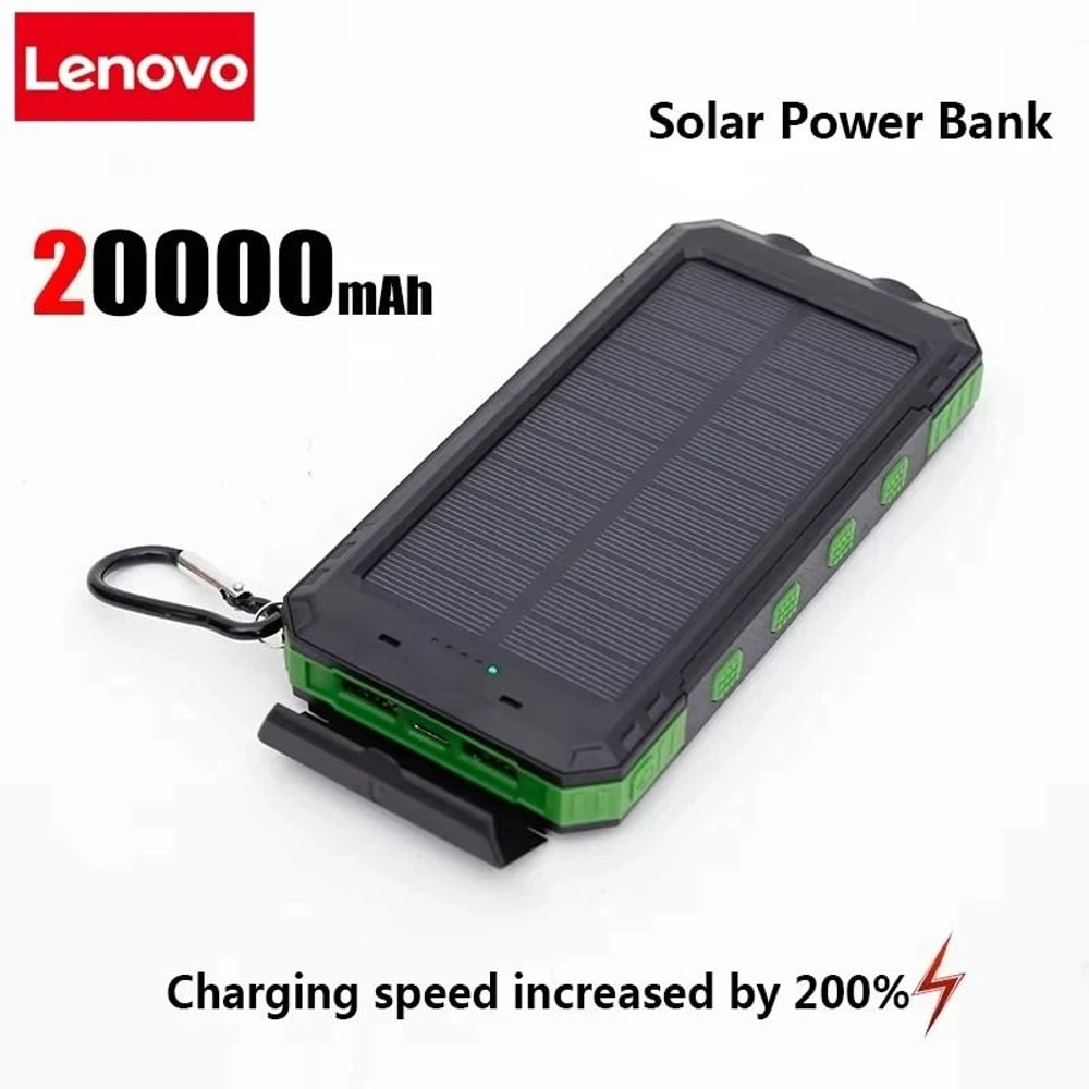 Lenovo 50000mAh Solar Power Bank Portable External Battery With HighPower LED For IPhone Samsung 10