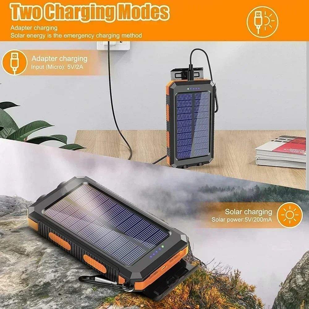 Lenovo 50000mAh Solar Power Bank Portable External Battery With HighPower LED For IPhone Samsung 3
