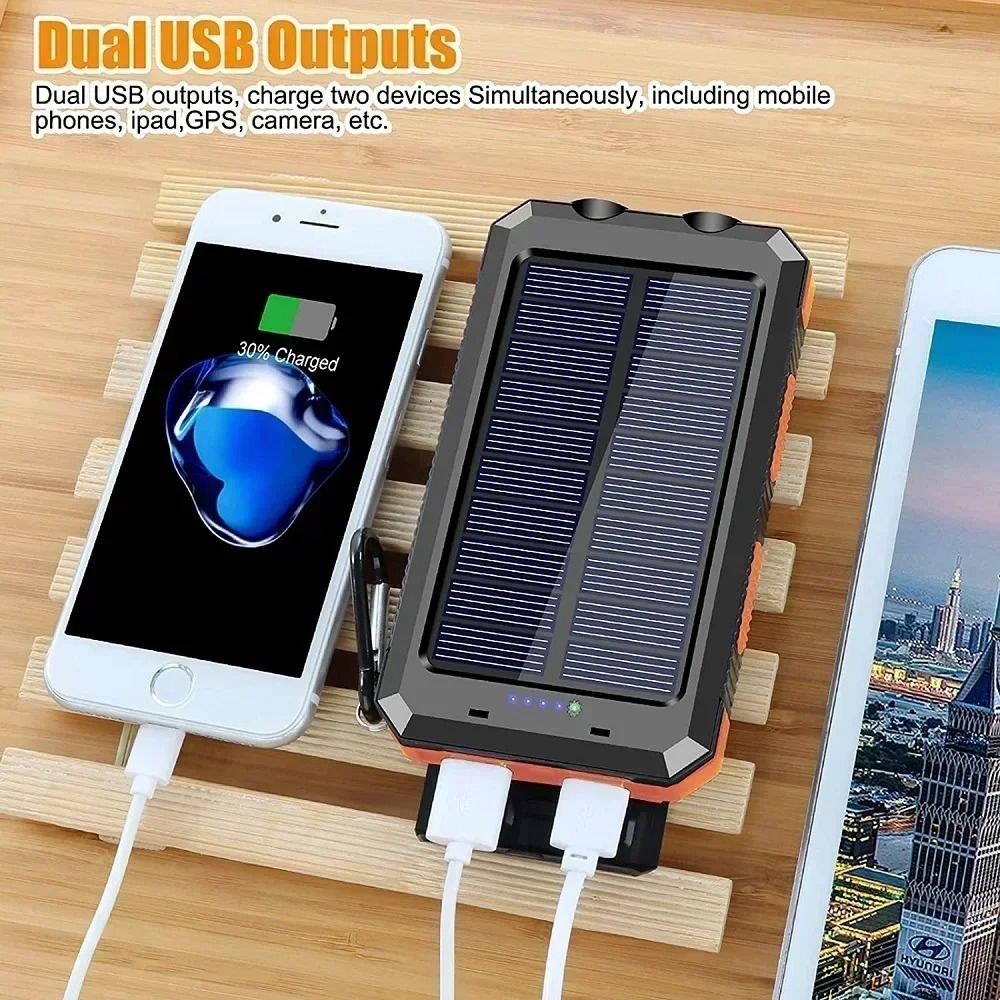 Lenovo 50000mAh Solar Power Bank Portable External Battery With HighPower LED For IPhone Samsung 4