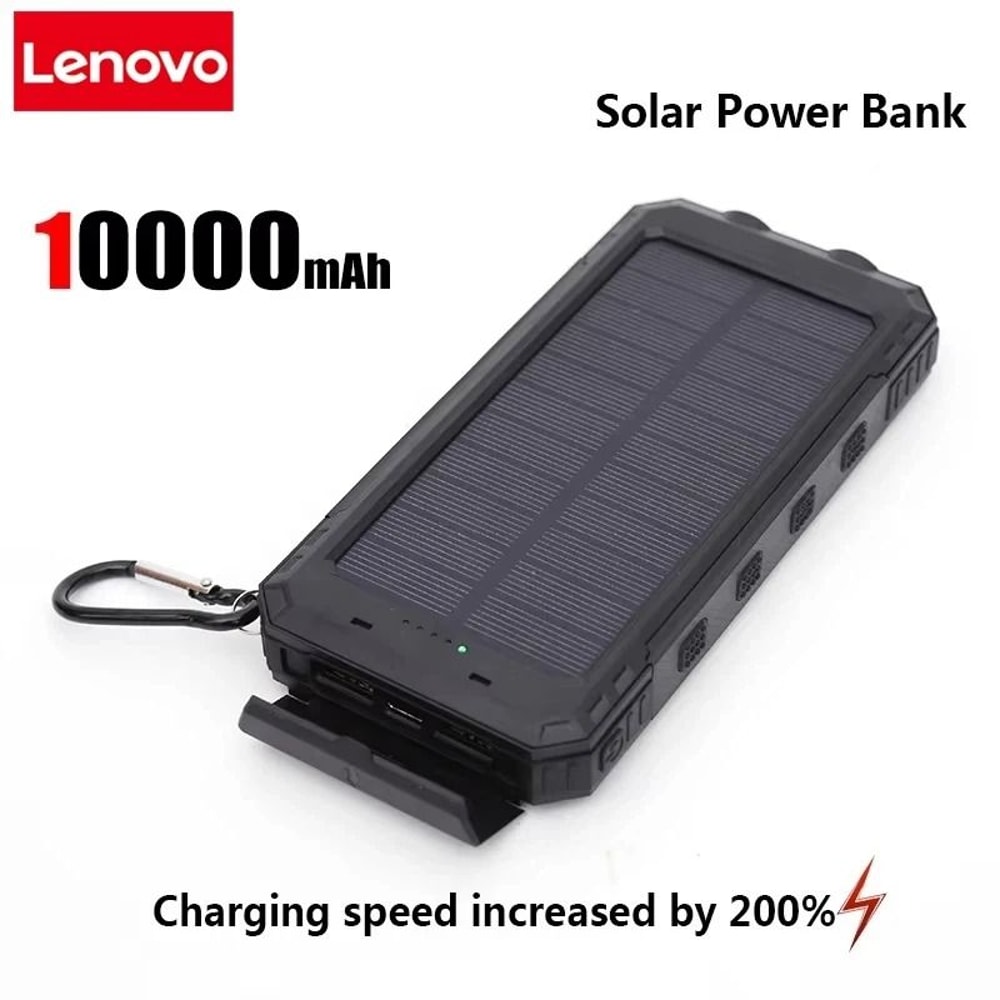 Lenovo 50000mAh Solar Power Bank Portable External Battery With HighPower LED For IPhone Samsung 6