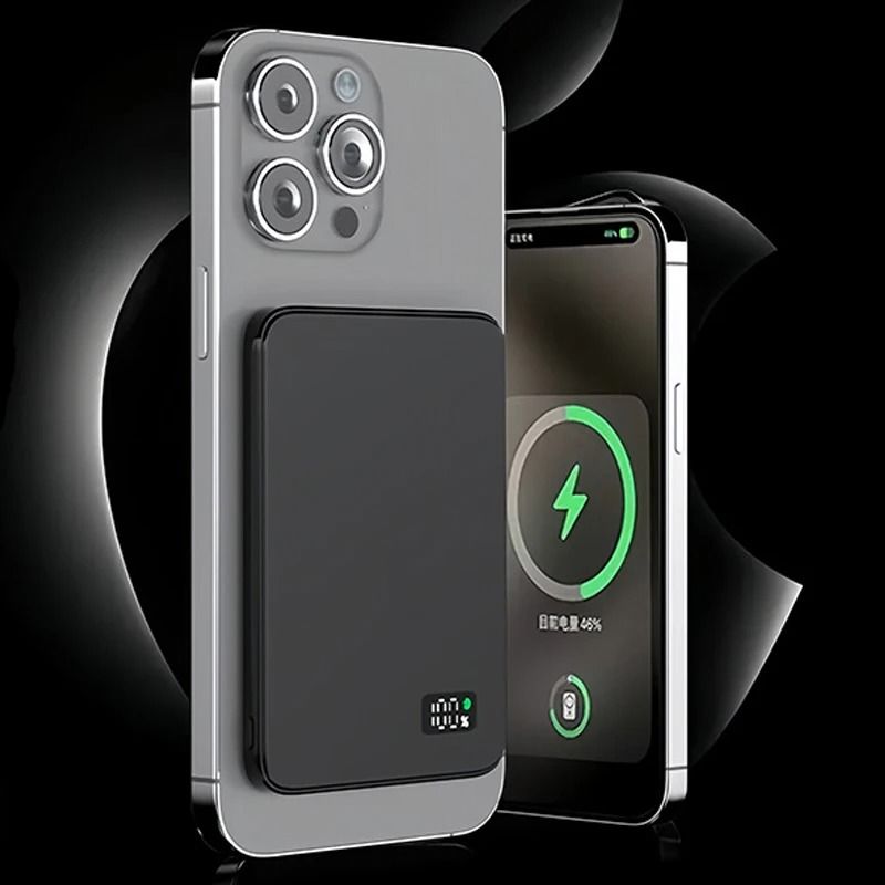UltraThin Magnetic Power Bank LED Display MagSafe Fast Charger For IPhone Samsung AirPods 7