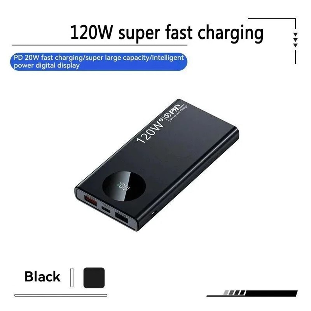 80000mAh UltraCapacity Power Bank 120W Super Fast Charging External Battery For IPhone Samsung Xi 5