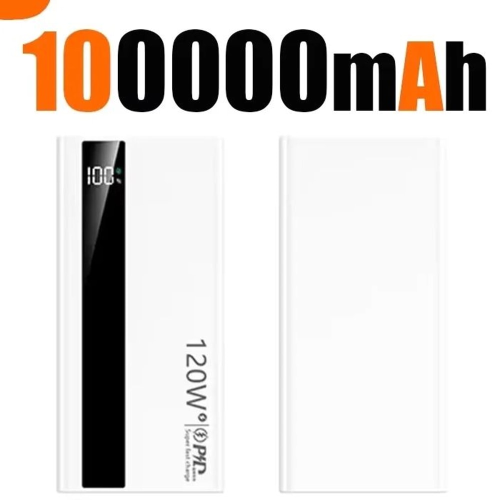 120W Super Fast Charging Power Bank 200000mAh UltraCapacity Battery For IPhone Samsung Huawei 9