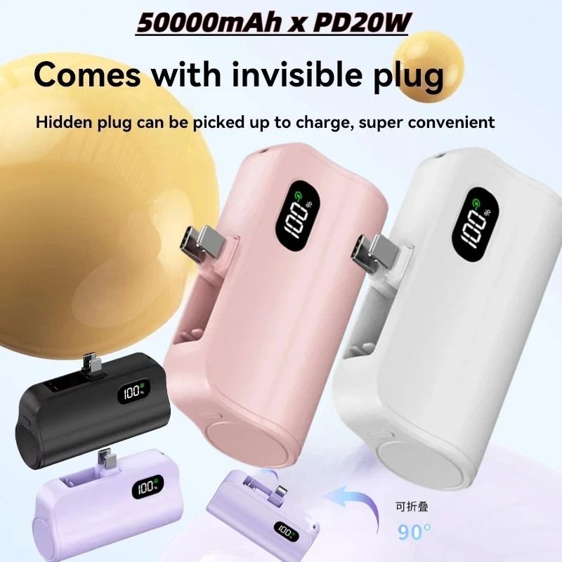 Mini Capsule 50000mAh Power Bank UltraPortable Wireless Fast Charging Battery For IPhone Samsung 0