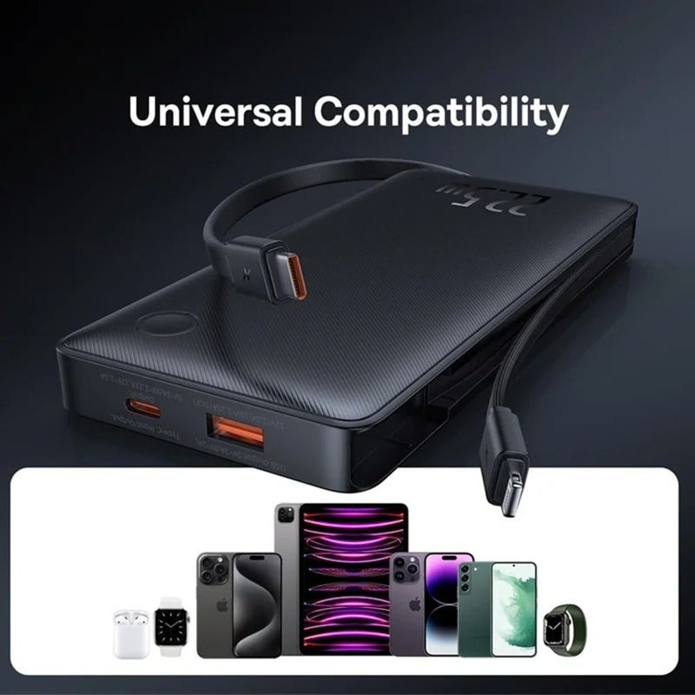 Baseus 225W Power Bank 10000mAh Portable Charger With Dual BuiltIn Cables For IPhone 16 15 Pro Ma 5