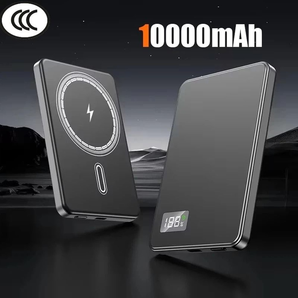 20000mAh Thin Magnetic Wireless Power Bank PD 225W Fast Charging External Battery For IPhone Samsu 6