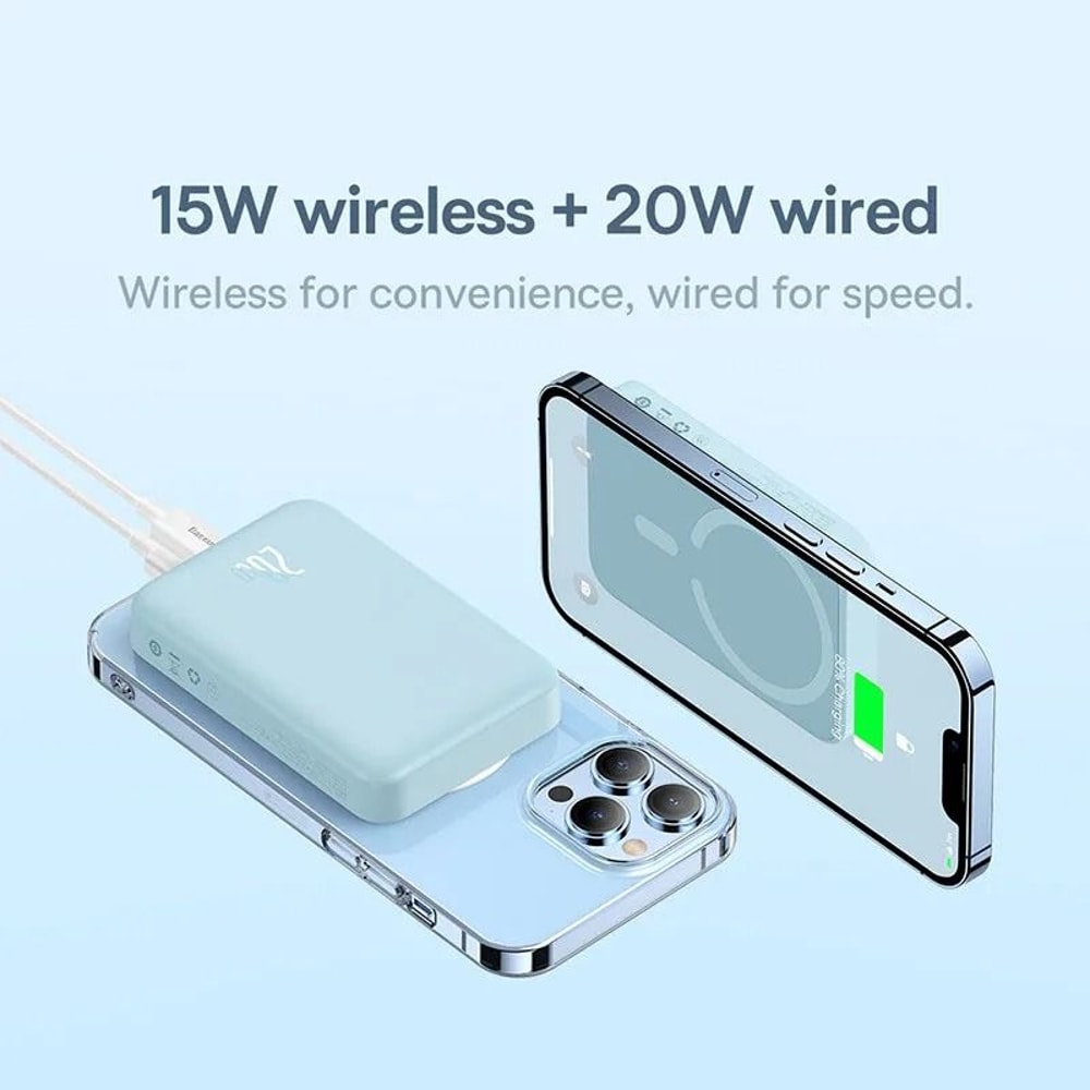 Baseus 10000mAh Mini Magnetic Wireless Power Bank AutoWake Fast Charger For IPhone 16 15 14 13 Pr 3