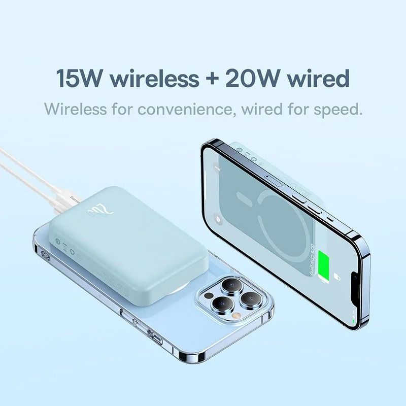 Baseus 10000mAh Mini Magnetic Wireless Power Bank AutoWake Fast Charger For IPhone 16 15 14 13 Pr 3