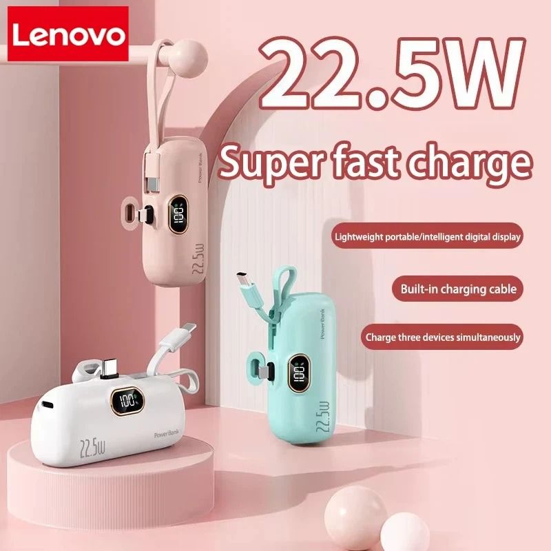 Lenovo Mini Convenient Mobile Power Bank 30000mAh Portable Fast Charger For IPhone Samsung 1