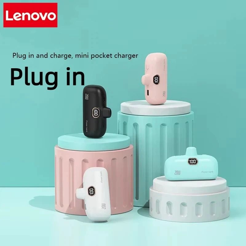 Lenovo Mini Convenient Mobile Power Bank 30000mAh Portable Fast Charger For IPhone Samsung 2