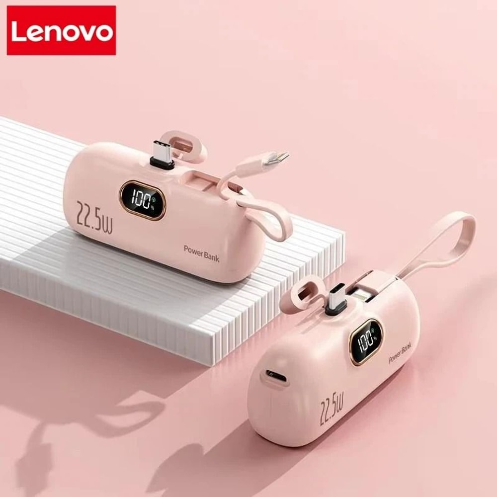 Lenovo Mini Convenient Mobile Power Bank 30000mAh Portable Fast Charger For IPhone Samsung 12