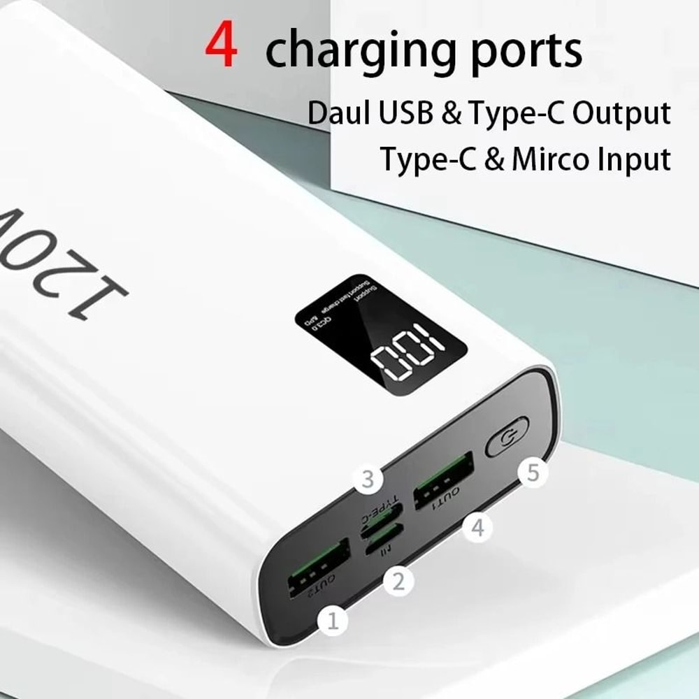 Lenovo 500000mAh UltraCapacity Power Bank 120W Super Fast Charging External Battery For IPhone Sam 2