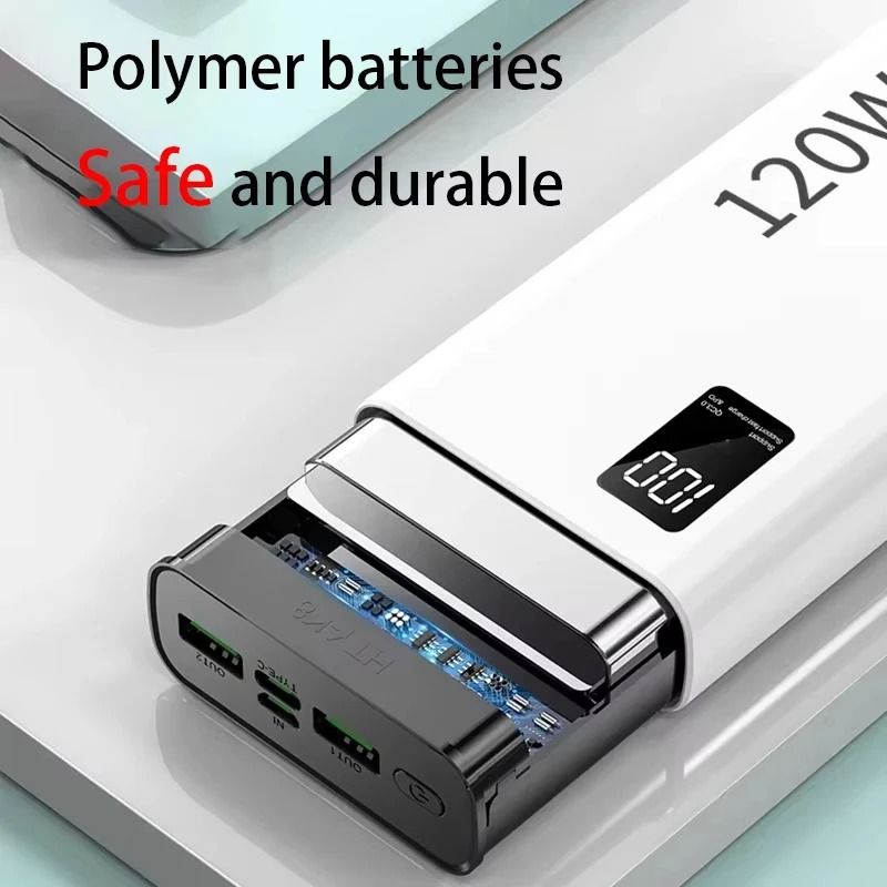 Lenovo 500000mAh UltraCapacity Power Bank 120W Super Fast Charging External Battery For IPhone Sam 5