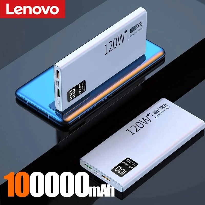 Lenovo 500000mAh UltraCapacity Power Bank 120W Super Fast Charging External Battery For IPhone Sam 10