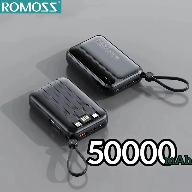ROMOSS 500000mAh Power Bank 4in1 Large Capacity Portable Battery With BuiltIn Cables Digital Disp 9
