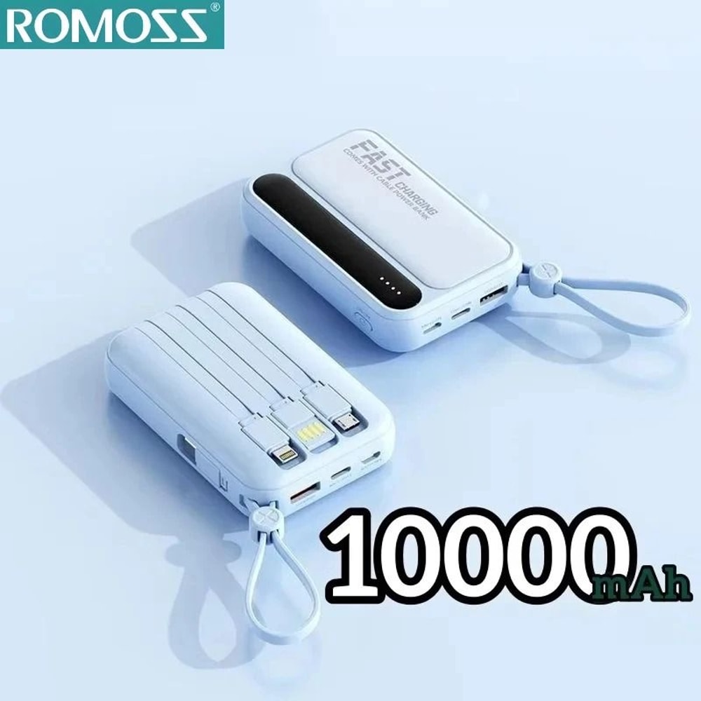 ROMOSS 500000mAh Power Bank 4in1 Large Capacity Portable Battery With BuiltIn Cables Digital Disp 12