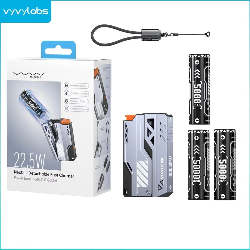 VYVYLABS 30000mAh Detachable 3C Power Bank 225W Wireless Fast Charger For IPhone 17 Android 7