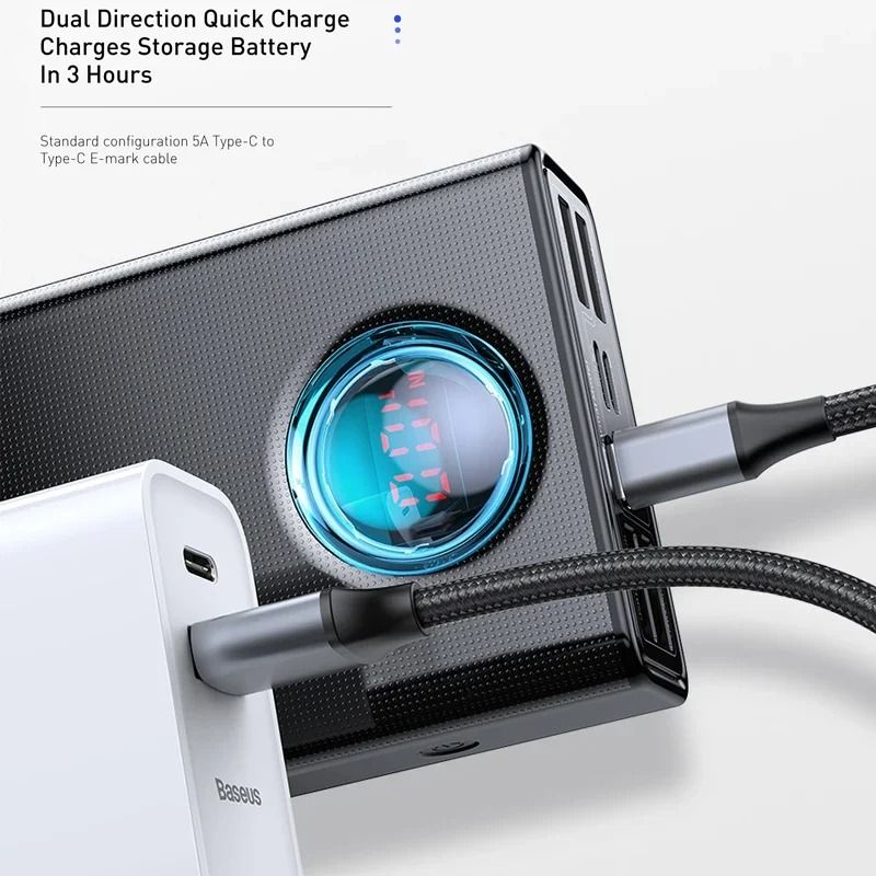 Baseus 65W PD30 Power Bank 30000mAh UltraHigh Capacity Fast Charger For Laptops IPhone 16 Tablets 3