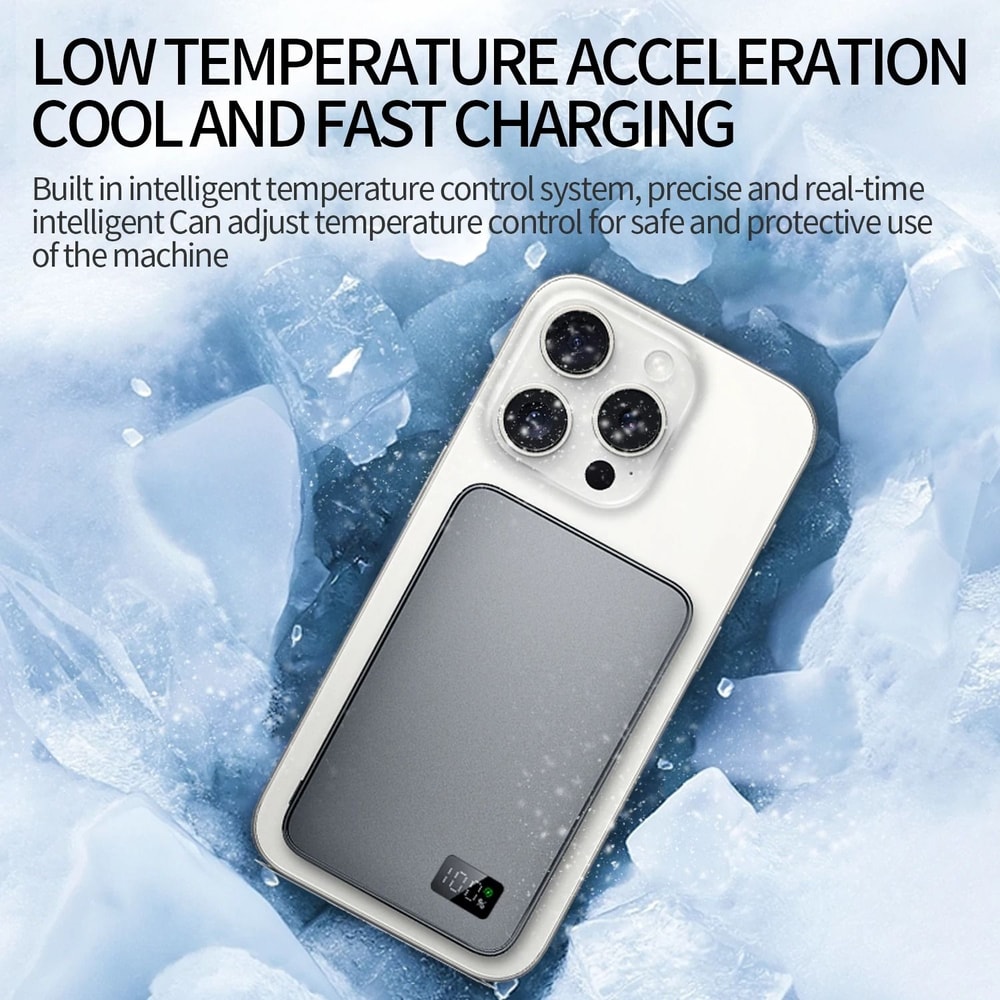 UltraThin Alloy Magnetic Power Bank Slim Wireless Fast Charger For IPhone 16 15 14 13 12 5