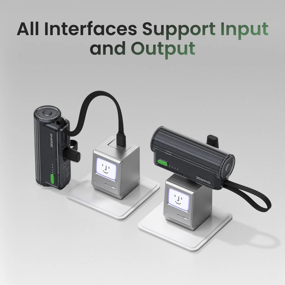 SHARGE Flow Mini 2 Portable Charger 5000mAh 225W Fast Charging Battery Pack For IPhone 1615 Andro 4