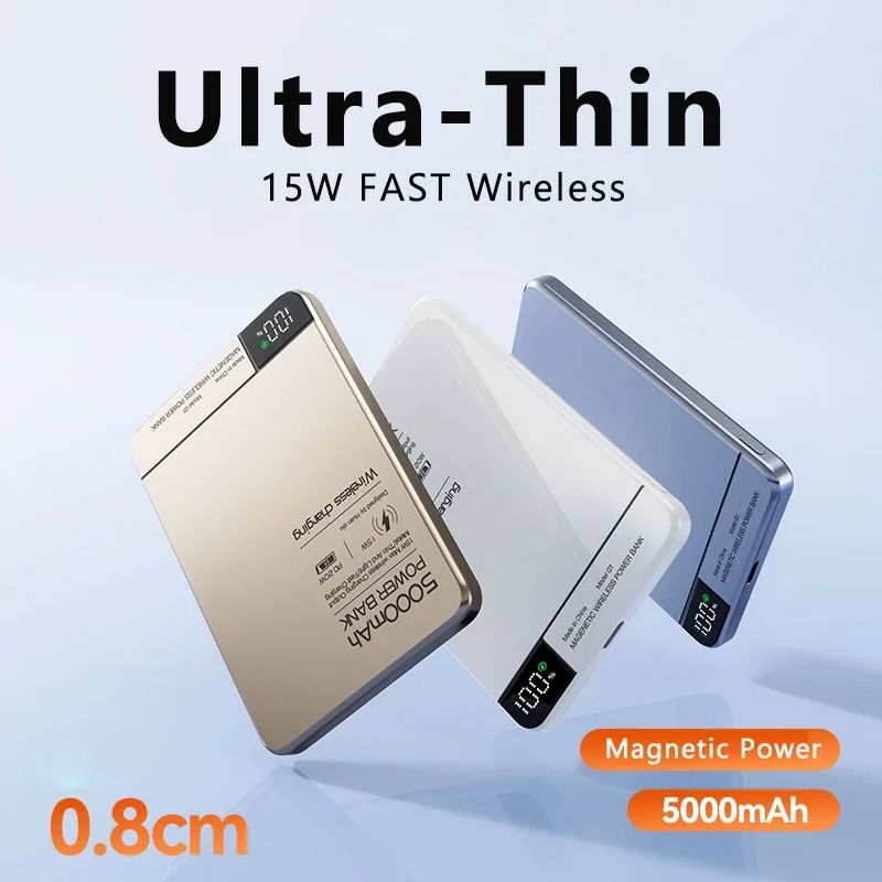 10000mAh Magnetic Qi Wireless Power Bank PD 20W Super Fast Charging External Battery For IPhone S 5