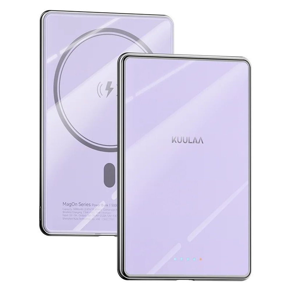 KUULAA Slim Magnetic Wireless Power Bank 5000mAh PD 20W Fast Charging Battery For IPhone 16 15 14 6