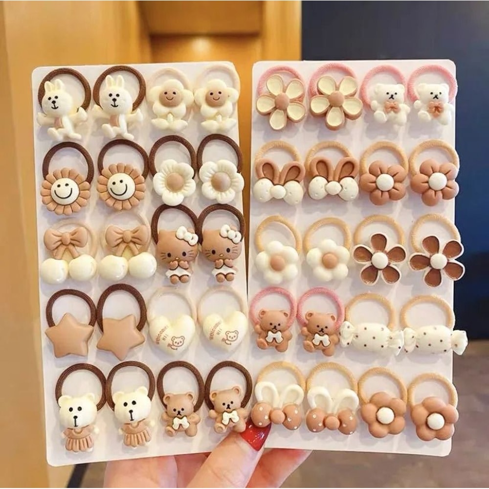 Kawaii Cartoon Baby Hair Scrunchies Cute Elastic Rubber Bands Hair Ties For Children And Kids 0