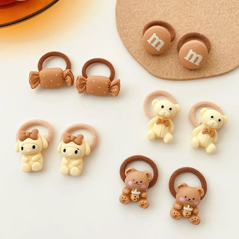 Kawaii Cartoon Baby Hair Scrunchies Cute Elastic Rubber Bands Hair Ties For Children And Kids 9