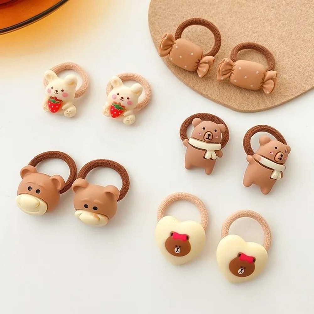 Kawaii Cartoon Baby Hair Scrunchies Cute Elastic Rubber Bands Hair Ties For Children And Kids 11