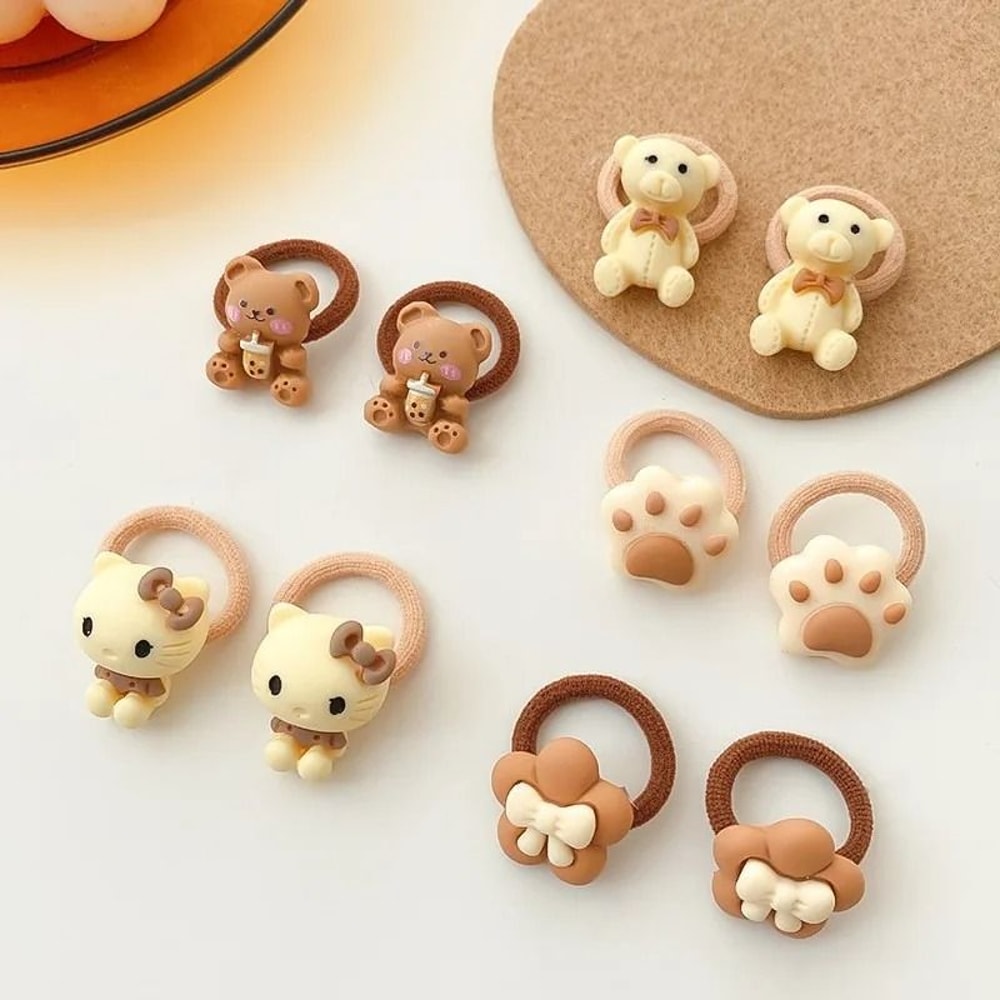 Kawaii Cartoon Baby Hair Scrunchies Cute Elastic Rubber Bands Hair Ties For Children And Kids 12