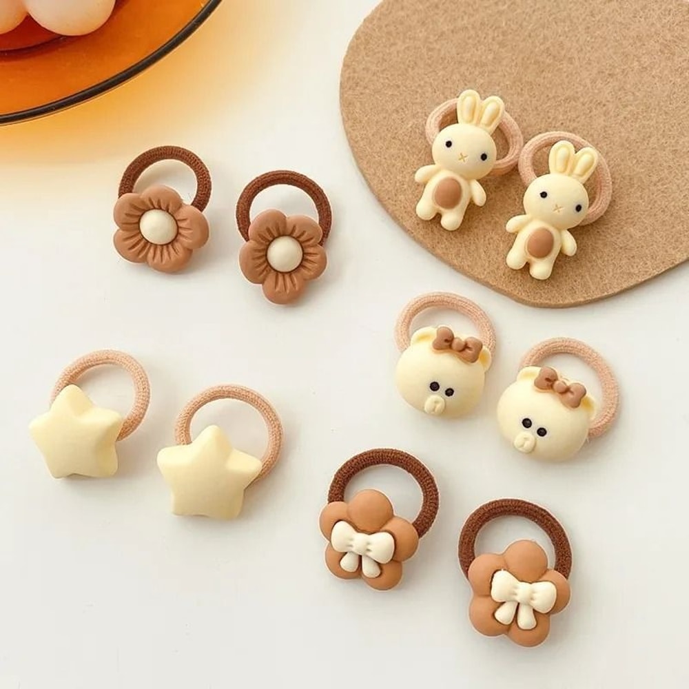 Kawaii Cartoon Baby Hair Scrunchies Cute Elastic Rubber Bands Hair Ties For Children And Kids 13